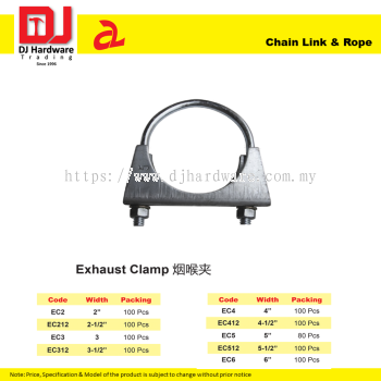 DJ CHAIN LINK & ROPE EXHAUST CLAMP 9 SIZE (CL)