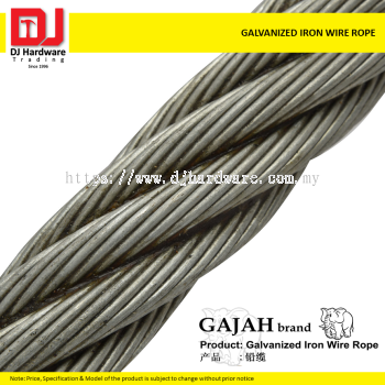 DJ CHAIN LINK & ROPE GAJAH GALVANIZED IRON WIRE ROPE 11 SIZE (CL)