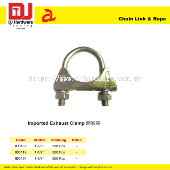 DJ CHAIN LINK & ROPE IMPORTED EXHAUST CLAMP 3 SIZE (CL)