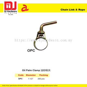 DJ CHAIN LINK & ROPE OIL PALM CLAMP OPC 1.5'' (CL)