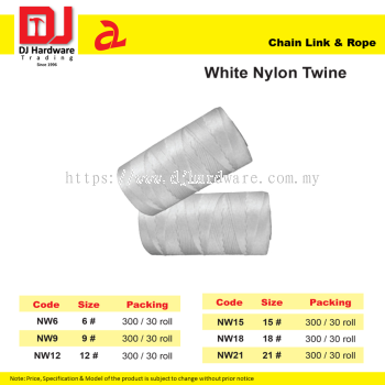 DJ CHAIN LINK & ROPE WHITE NYLON TWINE 6 SIZE (CL)