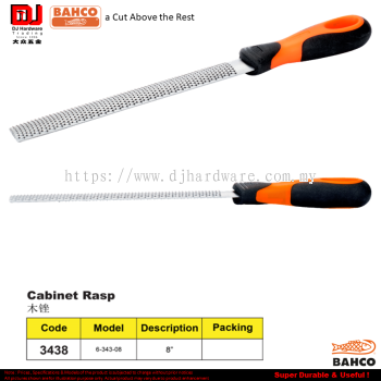 BAHCO CABINET RASP 6-343-08 (CL)