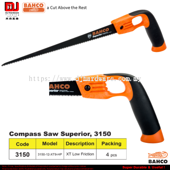 BAHCO COMPASS SAW SUPERIOR XT LOW FRICTION 3150-12-XT9-HP (CL)