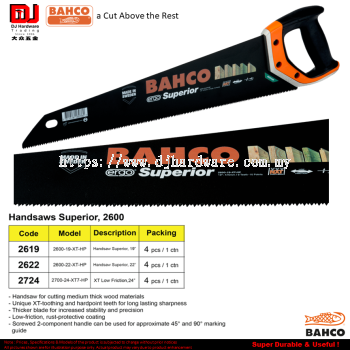 BAHCO HANDSAWS SUPERIOR 2600 XT LOW FRICTION (CL)