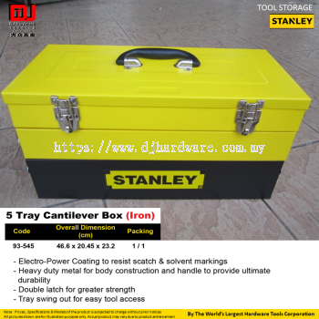 STANLEY MAECHANIC TOOLS CANTILEVER BOX 5 TRAY IRON HEAVY DUTY 93545 (CL)