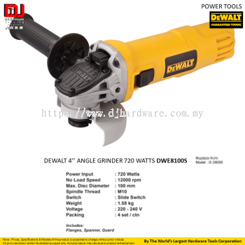 DEWALT 4'' ANGLE GRINDER 720W DWE8100S (CL)