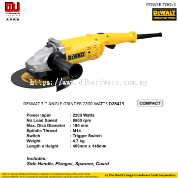 DEWALT 7'' ANGLE GRINDER 2200W D28413 (CL)