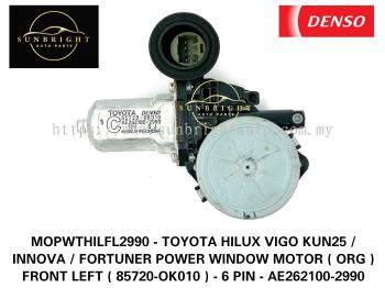 MOPWTHILFL2990 - TOYOTA HILUX VIGO KUN25 / INNOVA / FORTUNER POWER WINDOW MOTOR ( ORG ) FRONT LEFT ( 85720-OK010 ) - 6 PIN - AE262100-2990