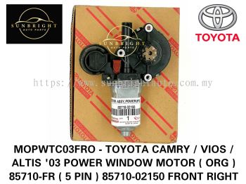 MOPWTC03FRO - TOYOTA CAMRY / VIOS / ALTIS '03 POWER WINDOW MOTOR ( ORG ) 85710-FR ( 5 PIN ) 85710-02150 FRONT RIGHT