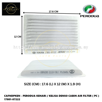 CAFNDPKEN - PERODUA KENARI / KELISA DENSO CABIN AIR FILTER ( PC ) 17801-87222