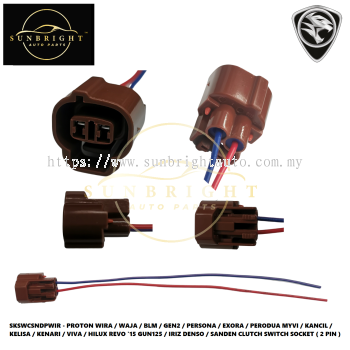 SKSWCSNDPWIR - PROTON WIRA / WAJA / BLM / GEN2 / PERSONA / EXORA / PERODUA MYVI / KANCIL / KELISA / KENARI / VIVA / HILUX REVO '15 GUN125 / IRIZ DENSO / SANDEN CLUTCH SWITCH SOCKET ( 2 PIN )