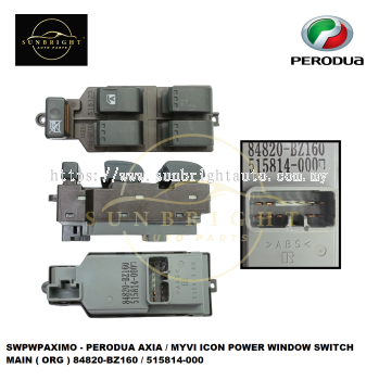 SWPWPAXIMO - PERODUA AXIA / MYVI ICON POWER WINDOW SWITCH MAIN ( ORG ) 84820-BZ160 / 515814-000