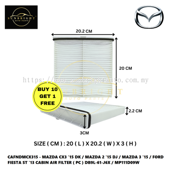 CAFNDMCX315 - MAZDA CX3 '15 DK / MAZDA 2 '15 DJ / MAZDA 3 '15 / FORD FIESTA ST '13 CABIN AIR FILTER ( PC ) DB9L-61-J6X / MP111D09W ( BUY 10 FREE 1 )