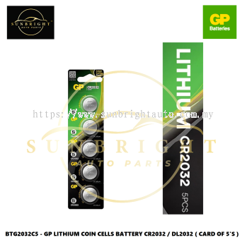 BTG2032C5 - GP LITHIUM COIN CELLS BATTERY CR2032 / DL2032 ( CARD OF 5'S )