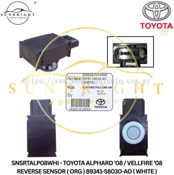 SNSRTALP08WHI - TOYOTA ALPHARD '08 / VELLFIRE '08 REVERSE SENSOR ( ORG ) 89341-58030-AO ( WHITE )