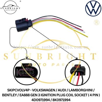 SKIPCVOLV4P - VOLKSWAGEN / AUDI / LAMBORGHINI / BENTLEY / EA888 GEN 3 IGNITION PLUG COIL SOCKET ( 4 PIN ) 4D0971994 / 8K0971994