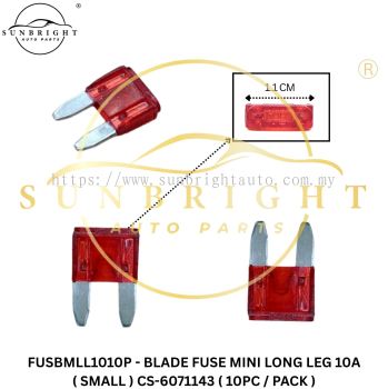 FUSBMLL1010P - BLADE FUSE MINI LONG LEG 10A ( SMALL ) CS-6071143 ( 10PC / PACK )