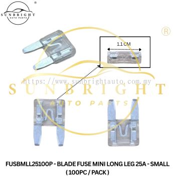 FUSBMLL25100P - BLADE FUSE MINI LONG LEG 25A - SMALL ( 100PC / PACK )