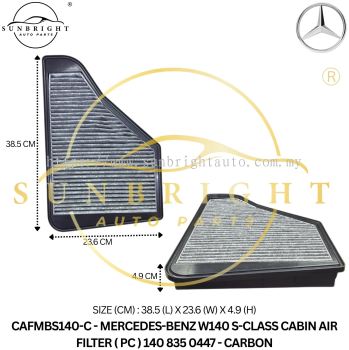 CAFMBS140-C - MERCEDES-BENZ W140 S-CLASS CABIN AIR FILTER ( PC ) 140 835 0447 - CARBON