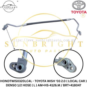 HONDTWIS0320LC4L - TOYOTA WISH '03 2.0 ( LOCAL CAR ) DENSO 1/2 HOSE ( L ) AM=HS-4126.M / BRT=418047