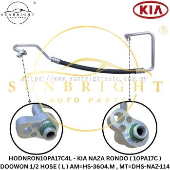 HODNRON10PA17C4L - KIA NAZA RONDO ( 10PA17C ) DOOWON 1/2 HOSE ( L ) AM=HS-3604.M , MT=DHS-NAZ-114