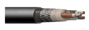 Halogen-free, mud resistant, fire resistant power cable, BFOU 0,6/1(1,2)kV, P5/P12, double braided