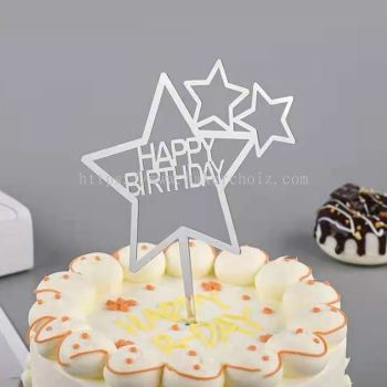 Happy Birthday Cake Topper  (Star）1068