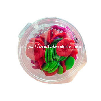 Sugar Paste Flower Rose (Medium) - Red