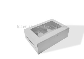 White 6pcs Cup Cake Box - 10pcs