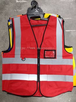 Safety Vest MultiPocket Red