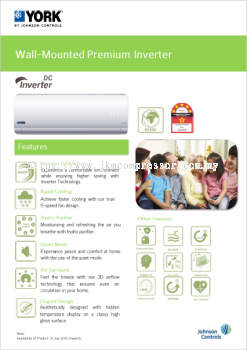 YORK R410A INVERTER WALL MOUNTED