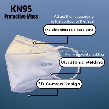 [Ready Stock] KN95 Disposable Mask Respiratory Protection Easy Breathability 80pcs 
