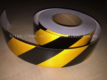 Black & Yellow Reflective Hazard Stripes