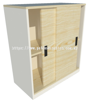 Low Cabinet Sliding Door (Maple + White)