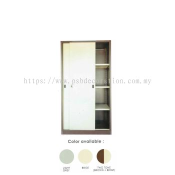 Full Height Cupboard With Steel Sliding Door  c/w 3 Adjustable Shelves