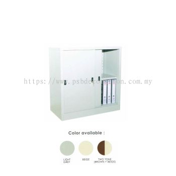 Low Height Cupboard With Steel Sliding Door  c/w 1 Adjustable Shelves
