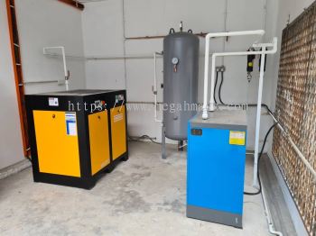 Screw Air Compressor c/w Air Dryer and Air Receiver Tank Johor