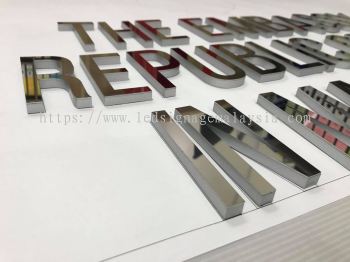 Laser Cut Mirror surface with Acrylic Base Lettering