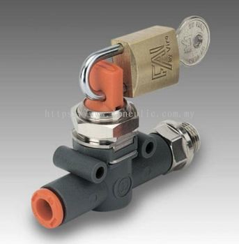 IN-LINE SHUT-OFF VALVE V3V L & V2V L-- V2V-V3V PIPE-THREAD PADLOCKED