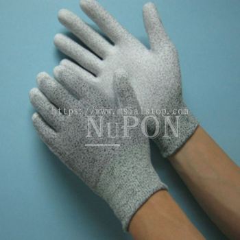 Grey Cut Resistant White Palm Coated Gloves
