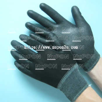 ESD Black Knitted PU Palm Coated Gloves