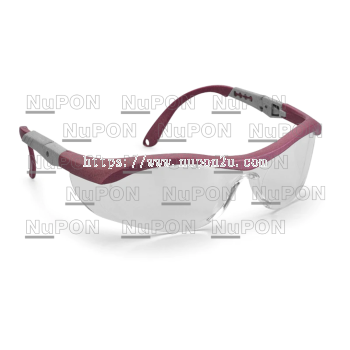 Medallas Safety Eyewear/Metallic Maroon / Hard Coated Clear Lens 