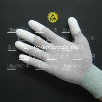 Carbon Knitted Fingertips PU Coated Gloves