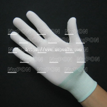 White Nylon Knitted Gloves (without PU)