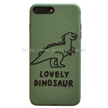 Funny Dinosaur Dark Green Embossed Phone Case