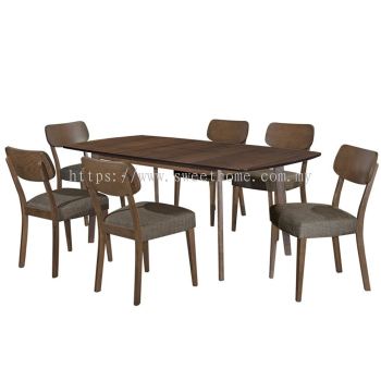 Graff (1+6) Solid Wood Dining Set 