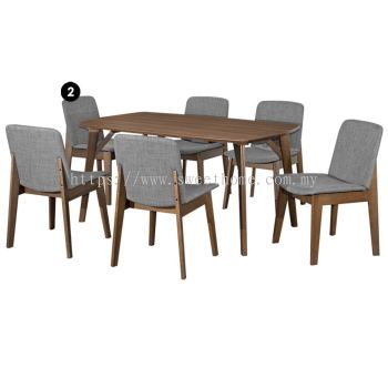 Hermes (1+6) Solid Wood Dining Set