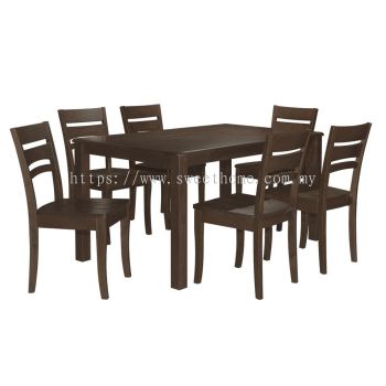 Ibis (1+6) Solid Wood Dining Set