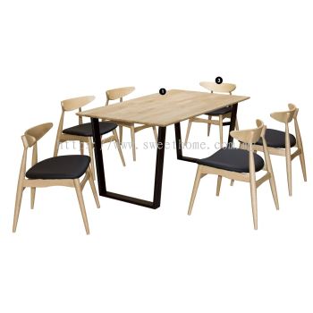 Kingston (1+6) Solid Wood Dining Set