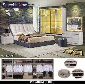 Premium Q4 5ft/6ft/8ft Bedroom Set with Light